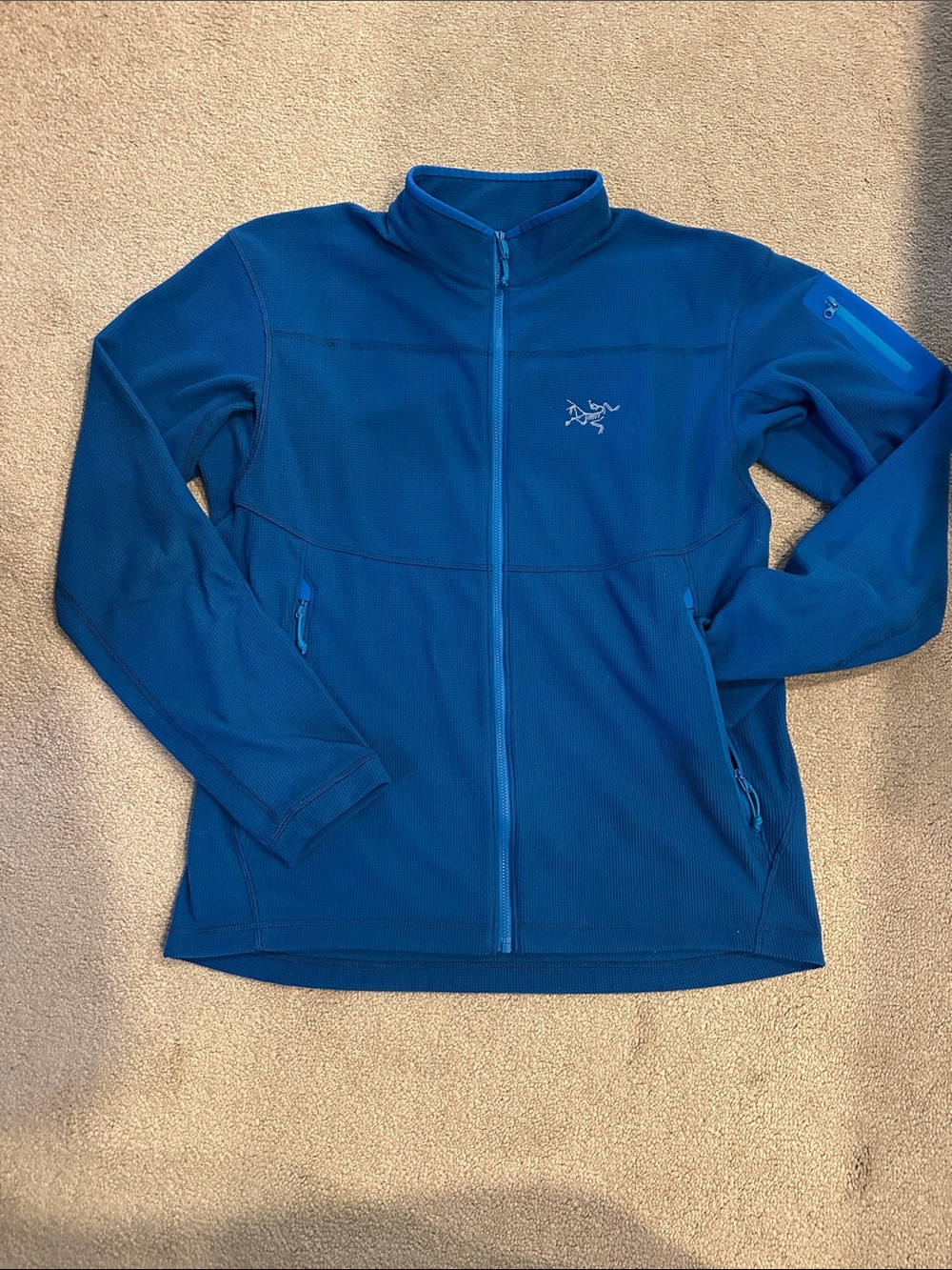 Arc'teryx Men's Large Waffle Grid Fleece Jacket - Blue - Picture 2 of 6